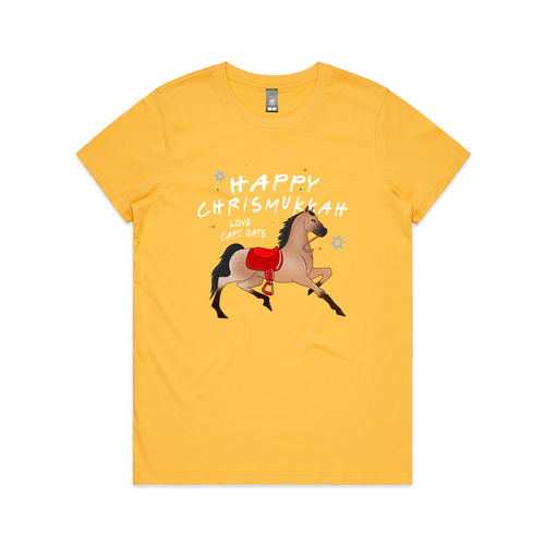 Happy Chrismukkah Tee by Lonely Kids Club. All clothing from our T-shirts to our shorts and hoodies are ethically made, and printed packed and shipped from Sydney.