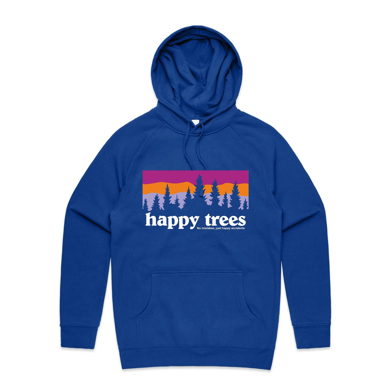 Happy Trees Hoodie by Lonely Kids Club. All clothing from our T-shirts to our shorts and hoodies are ethically made, and printed packed and shipped from Sydney.