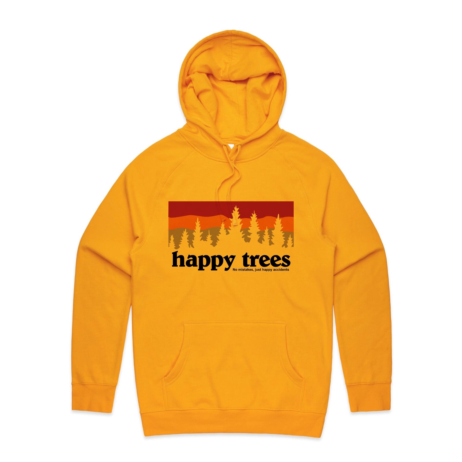 Happy Trees Hoodie by Lonely Kids Club. All clothing from our T-shirts to our shorts and hoodies are ethically made, and printed packed and shipped from Sydney.