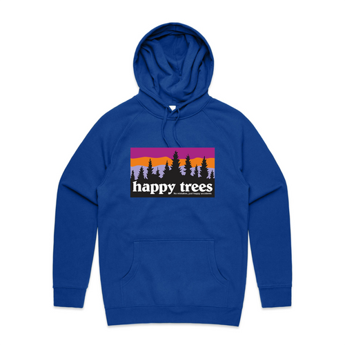 Happy Trees Hoodie by Lonely Kids Club. All clothing from our T-shirts to our shorts and hoodies are ethically made, and printed packed and shipped from Sydney.