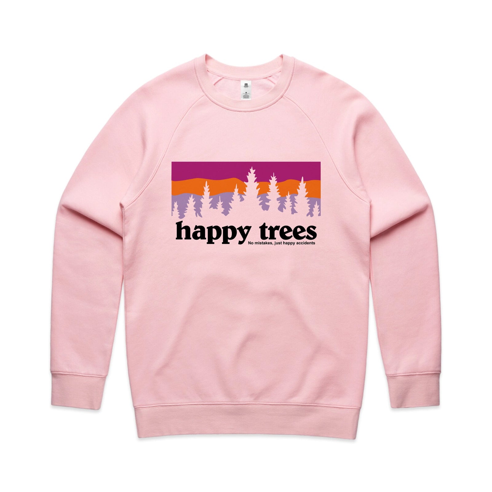 Happy Trees Jumper by Lonely Kids Club. All clothing from our T-shirts to our shorts and hoodies are ethically made, and printed packed and shipped from Sydney.