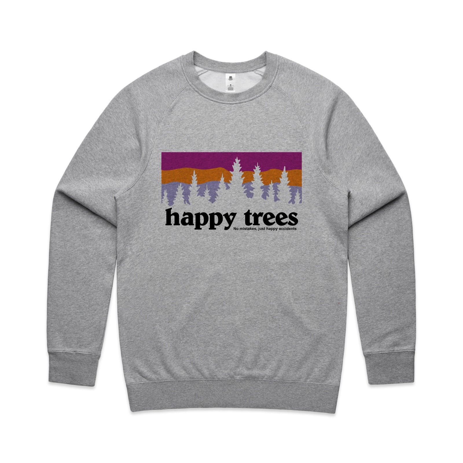 Happy Trees Jumper by Lonely Kids Club. All clothing from our T-shirts to our shorts and hoodies are ethically made, and printed packed and shipped from Sydney.