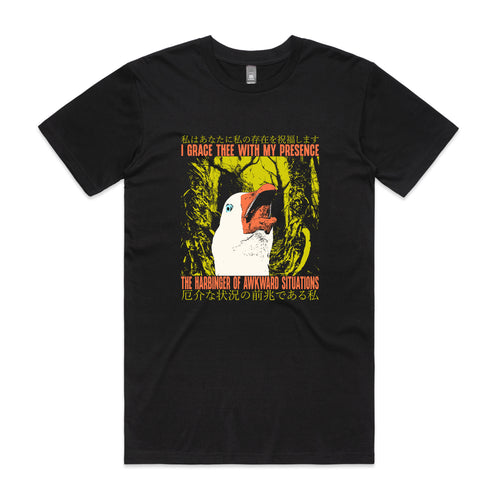 Harbinger Of Awkward Tee by Lonely Kids Club. All clothing from our T-shirts to our shorts and hoodies are ethically made, and printed packed and shipped from Sydney.