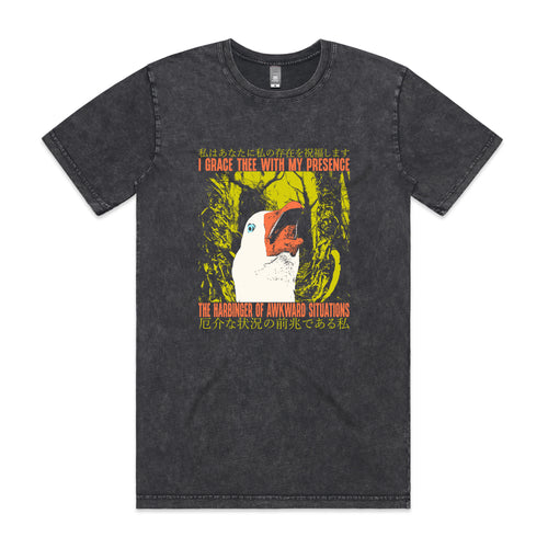 Harbinger Of Awkward Tee by Lonely Kids Club. All clothing from our T-shirts to our shorts and hoodies are ethically made, and printed packed and shipped from Sydney.