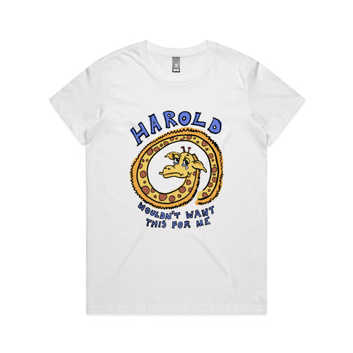 Harold Wouldn't Want This Tee by Lonely Kids Club. All clothing from our T-shirts to our shorts and hoodies are ethically made, and printed packed and shipped from Sydney.