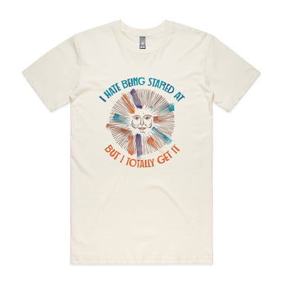 Hate Being Stared At Tee by Lonely Kids Club. All clothing from our T-shirts to our shorts and hoodies are ethically made, and printed packed and shipped from Sydney.