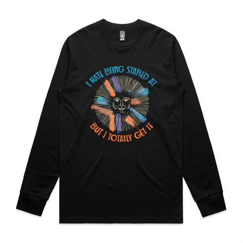Hate Being Stared At Tee by Lonely Kids Club. All clothing from our T-shirts to our shorts and hoodies are ethically made, and printed packed and shipped from Sydney.