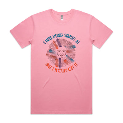 Hate Being Stared At Tee by Lonely Kids Club. All clothing from our T-shirts to our shorts and hoodies are ethically made, and printed packed and shipped from Sydney.