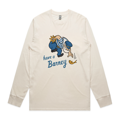 Have A Barney Tee by Lonely Kids Club. All clothing from our T-shirts to our shorts and hoodies are ethically made, and printed packed and shipped from Sydney.