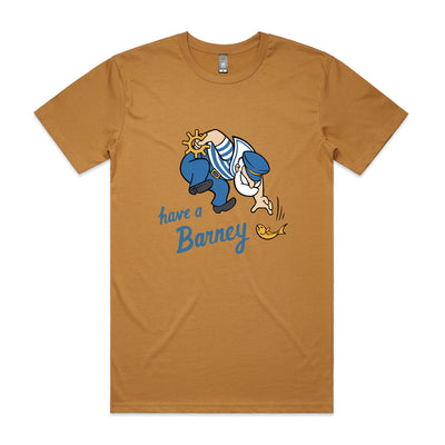 Have A Barney Tee by Lonely Kids Club. All clothing from our T-shirts to our shorts and hoodies are ethically made, and printed packed and shipped from Sydney.