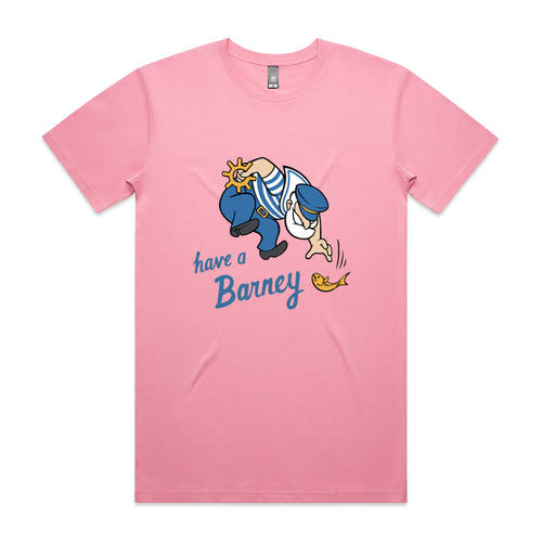 Have A Barney Tee by Lonely Kids Club. All clothing from our T-shirts to our shorts and hoodies are ethically made, and printed packed and shipped from Sydney.