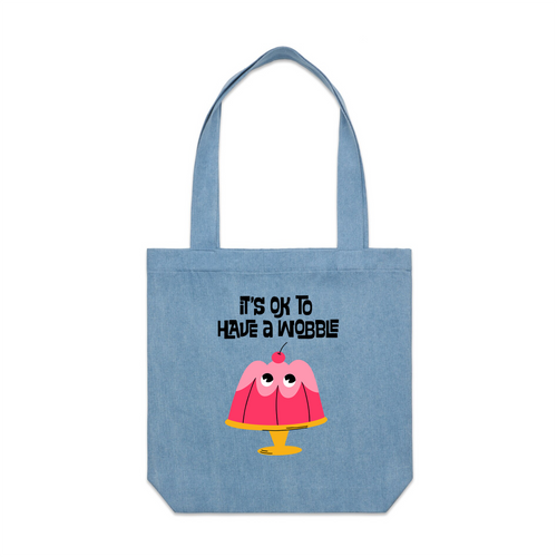 Have A Wobble Tote by Lonely Kids Club. All clothing from our T-shirts to our shorts and hoodies are ethically made, and printed packed and shipped from Sydney.