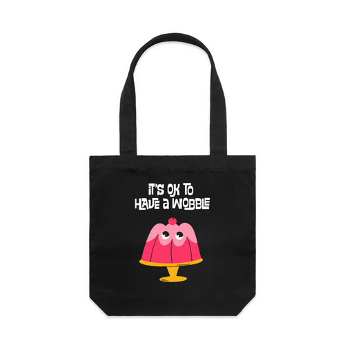 Have A Wobble Tote by Lonely Kids Club. All clothing from our T-shirts to our shorts and hoodies are ethically made, and printed packed and shipped from Sydney.