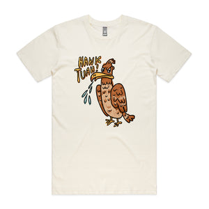 Hawk Tuah Tee by Lonely Kids Club. All clothing from our T-shirts to our shorts and hoodies are ethically made, and printed packed and shipped from Sydney.