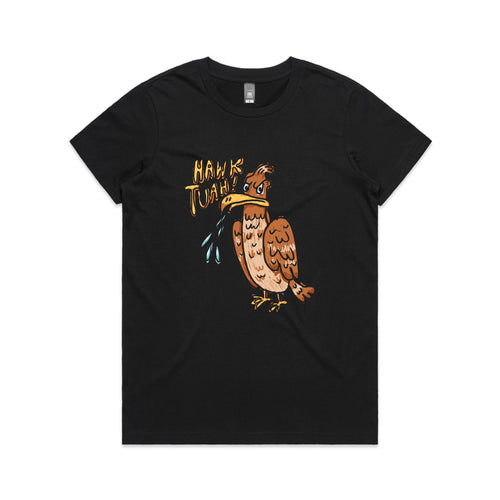 Hawk Tuah Tee by Lonely Kids Club. All clothing from our T-shirts to our shorts and hoodies are ethically made, and printed packed and shipped from Sydney.