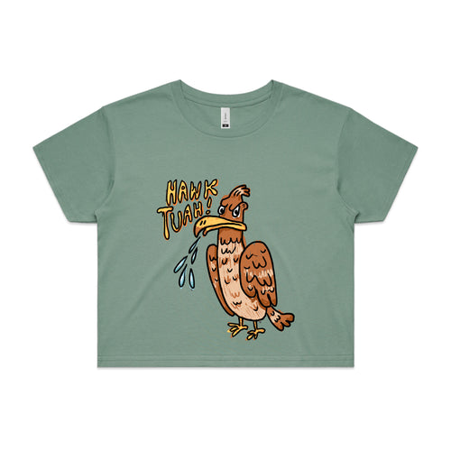 Hawk Tuah Tee by Lonely Kids Club. All clothing from our T-shirts to our shorts and hoodies are ethically made, and printed packed and shipped from Sydney.
