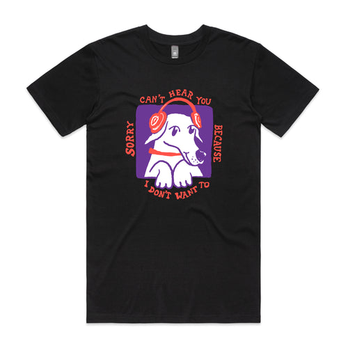 Can't Hear You Tee by Lonely Kids Club. All clothing from our T-shirts to our shorts and hoodies are ethically made, and printed packed and shipped from Sydney.