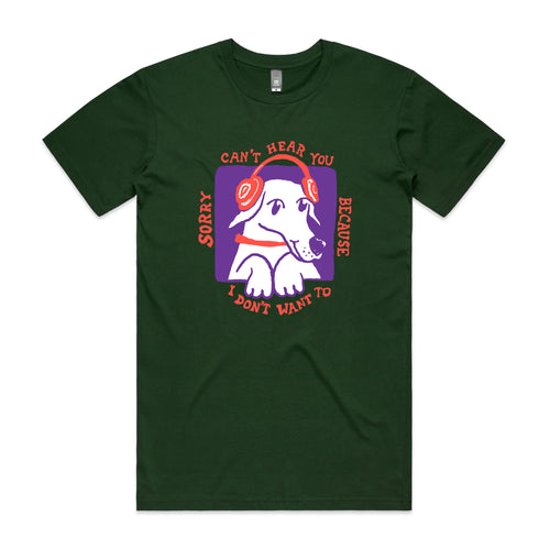 Can't Hear You Tee by Lonely Kids Club. All clothing from our T-shirts to our shorts and hoodies are ethically made, and printed packed and shipped from Sydney.