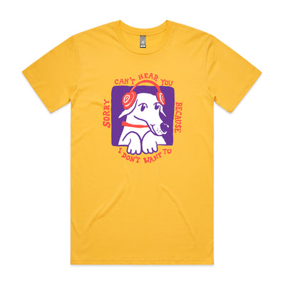 Can't Hear You Tee by Lonely Kids Club. All clothing from our T-shirts to our shorts and hoodies are ethically made, and printed packed and shipped from Sydney.