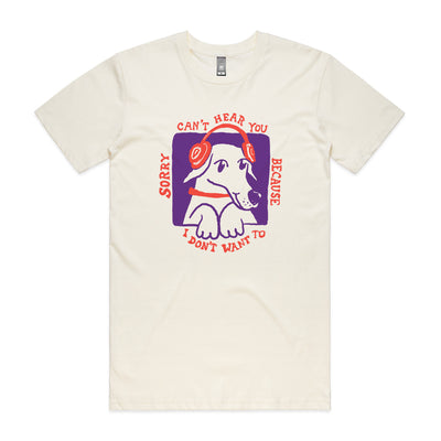 Can't Hear You Tee by Lonely Kids Club. All clothing from our T-shirts to our shorts and hoodies are ethically made, and printed packed and shipped from Sydney.