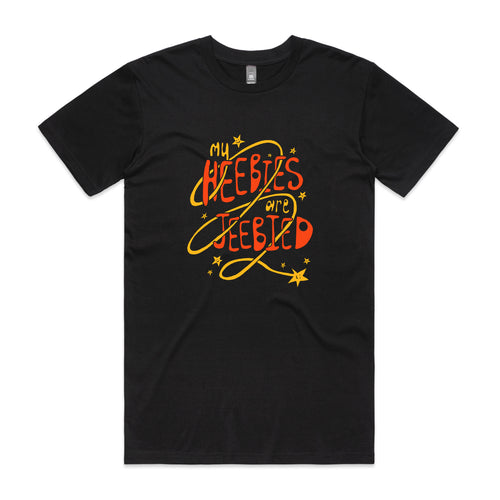 My Heebies Are Jeebied Tee by Lonely Kids Club. All clothing from our T-shirts to our shorts and hoodies are ethically made, and printed packed and shipped from Sydney.