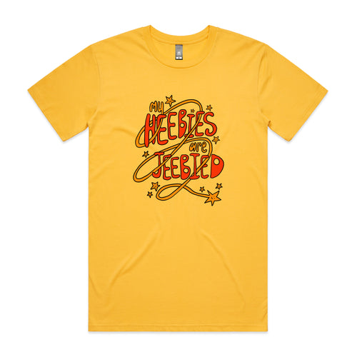 My Heebies Are Jeebied Tee by Lonely Kids Club. All clothing from our T-shirts to our shorts and hoodies are ethically made, and printed packed and shipped from Sydney.
