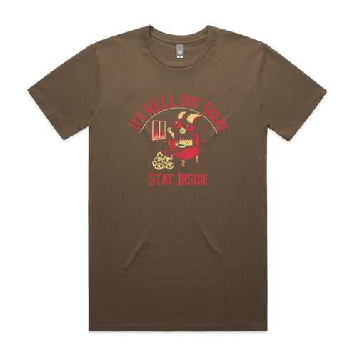 Hell Out There Tee by Lonely Kids Club. All clothing from our T-shirts to our shorts and hoodies are ethically made, and printed packed and shipped from Sydney.