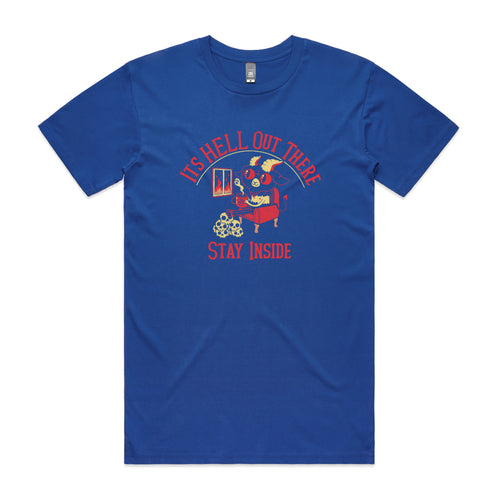 Hell Out There Tee by Lonely Kids Club. All clothing from our T-shirts to our shorts and hoodies are ethically made, and printed packed and shipped from Sydney.