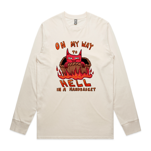 Hell In A Handbasket Tee by Lonely Kids Club. All clothing from our T-shirts to our shorts and hoodies are ethically made, and printed packed and shipped from Sydney.