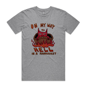 Hell In A Handbasket Tee by Lonely Kids Club. All clothing from our T-shirts to our shorts and hoodies are ethically made, and printed packed and shipped from Sydney.