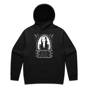 Hellish Crusade Hoodie by Lonely Kids Club. All clothing from our T-shirts to our shorts and hoodies are ethically made, and printed packed and shipped from Sydney.