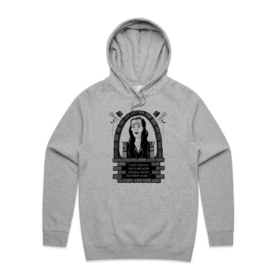 Hellish Crusade Hoodie by Lonely Kids Club. All clothing from our T-shirts to our shorts and hoodies are ethically made, and printed packed and shipped from Sydney.
