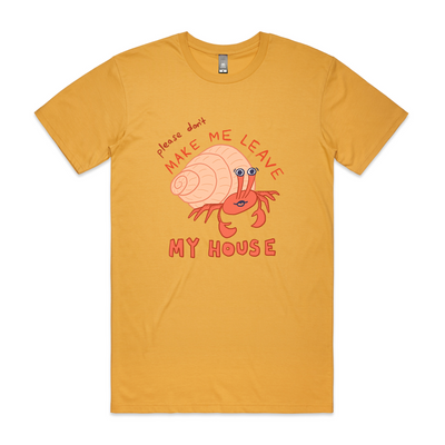 Hermit Crab Tee by Lonely Kids Club. All clothing from our T-shirts to our shorts and hoodies are ethically made, and printed packed and shipped from Sydney.
