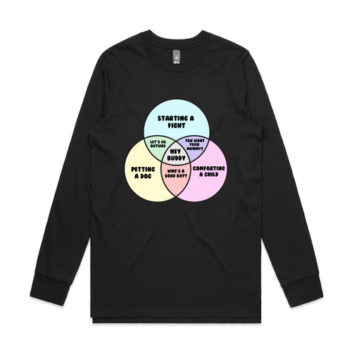 Hey Buddy Tee by Lonely Kids Club. All clothing from our T-shirts to our shorts and hoodies are ethically made, and printed packed and shipped from Sydney.