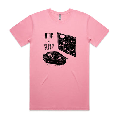 Hide & Sleep Tee by Lonely Kids Club. All clothing from our T-shirts to our shorts and hoodies are ethically made, and printed packed and shipped from Sydney.
