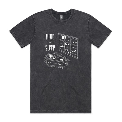 Hide & Sleep Tee by Lonely Kids Club. All clothing from our T-shirts to our shorts and hoodies are ethically made, and printed packed and shipped from Sydney.