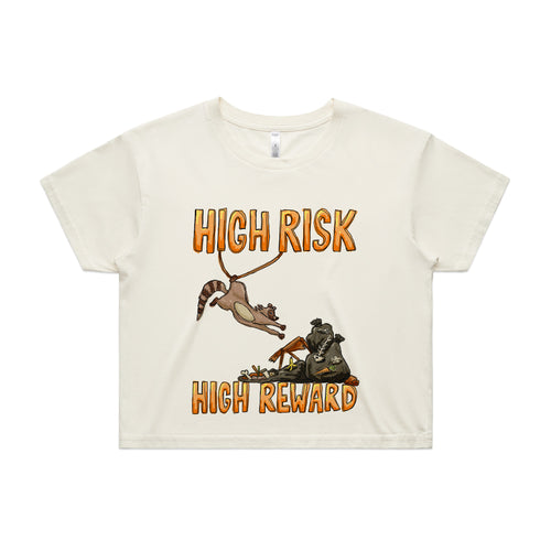 High Risk High Reward Tee by Lonely Kids Club. All clothing from our T-shirts to our shorts and hoodies are ethically made, and printed packed and shipped from Sydney.