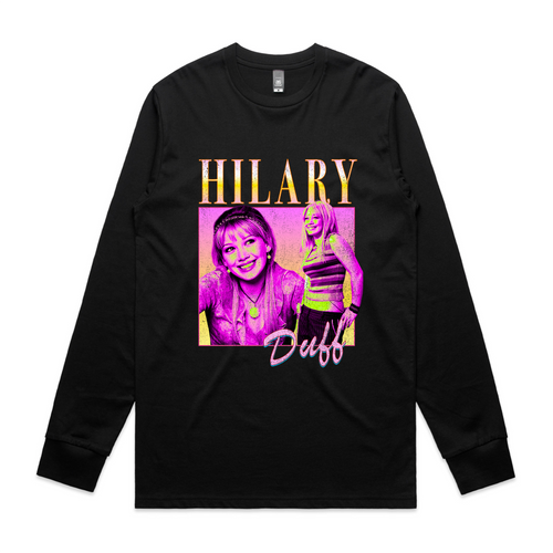 Hilary Duff Retro Tee by Lonely Kids Club. All clothing from our T-shirts to our shorts and hoodies are ethically made, and printed packed and shipped from Sydney.