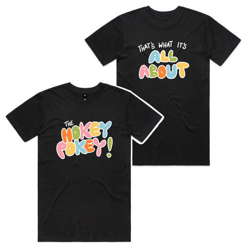 The Hokey Pokey Tee by Lonely Kids Club. All clothing from our T-shirts to our shorts and hoodies are ethically made, and printed packed and shipped from Sydney.