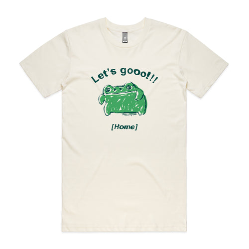 Let's Go Home Tee by Lonely Kids Club. All clothing from our T-shirts to our shorts and hoodies are ethically made, and printed packed and shipped from Sydney.