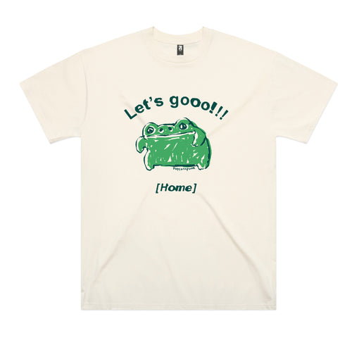 Let's Go Home Tee by Lonely Kids Club. All clothing from our T-shirts to our shorts and hoodies are ethically made, and printed packed and shipped from Sydney.