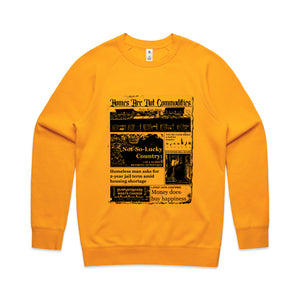 Homes Are Not Commodities Jumper by Lonely Kids Club. All clothing from our T-shirts to our shorts and hoodies are ethically made, and printed packed and shipped from Sydney.