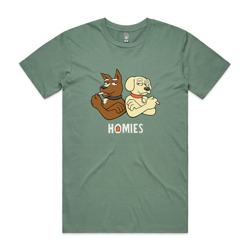 Homies Tee by Lonely Kids Club. All clothing from our T-shirts to our shorts and hoodies are ethically made, and printed packed and shipped from Sydney.