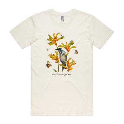 Honeyeater & Kangaroo Paw Tee by Lonely Kids Club. All clothing from our T-shirts to our shorts and hoodies are ethically made, and printed packed and shipped from Sydney.