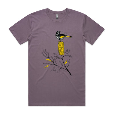 New Holland Honeyeater Tee by Lonely Kids Club. All clothing from our T-shirts to our shorts and hoodies are ethically made, and printed packed and shipped from Sydney.