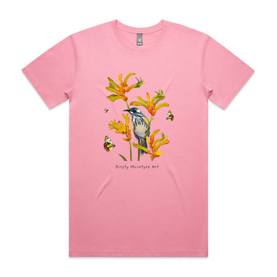 Honeyeater & Kangaroo Paw Tee by Lonely Kids Club. All clothing from our T-shirts to our shorts and hoodies are ethically made, and printed packed and shipped from Sydney.
