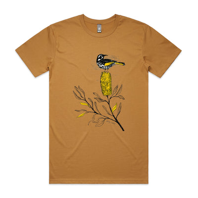 New Holland Honeyeater Tee by Lonely Kids Club. All clothing from our T-shirts to our shorts and hoodies are ethically made, and printed packed and shipped from Sydney.