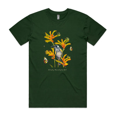 Honeyeater & Kangaroo Paw Tee by Lonely Kids Club. All clothing from our T-shirts to our shorts and hoodies are ethically made, and printed packed and shipped from Sydney.