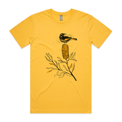 New Holland Honeyeater Tee by Lonely Kids Club. All clothing from our T-shirts to our shorts and hoodies are ethically made, and printed packed and shipped from Sydney.