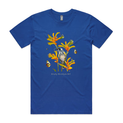 Honeyeater & Kangaroo Paw Tee by Lonely Kids Club. All clothing from our T-shirts to our shorts and hoodies are ethically made, and printed packed and shipped from Sydney.